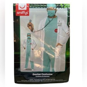 Smiffys Men’s Doctor Costume Top Trousers Hat Mask Coat Halloween Party Size M